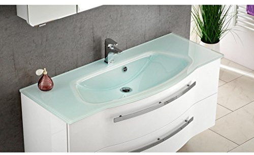 XORA Waschbecken, Weiß, 117 cm, Glas
