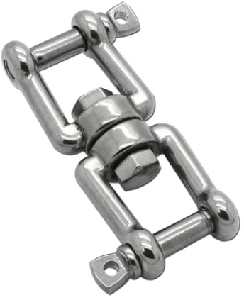 Émerillon Manille Chaînes Oeil - Mâchoire D'ancrage Connecteur Pivotant Acier Inox V4A Shekel Corde Marine Ø 6-10mm, Variante:10mm - 1 Stück