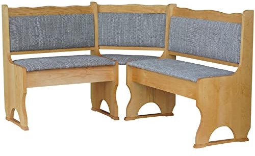 k koma Polster Eckbank Kiefer Holz, Alder Farbe mit Polsterung MASSIVHOLZ - NEU BEIGE (180 x 180)