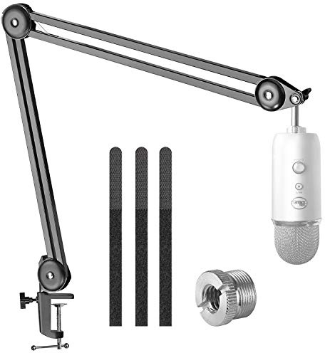 Microphone Boom Arm Stand - Professional Heavy Duty Broadcast Mic Stand for Microphones, Compatible with Shock Mounts by YOUSHARES
