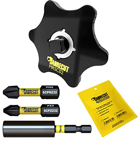 SabreCut 4pcs MRSC02K1 32mm 60mm PH2 PZ2 1/4 Impact Bithalter Langlebig | Compact 36-tooth dual-drive ratchet works mit 1/4in sockets und hex bits; includes PH2/PZ2 bits und a magnetic holder