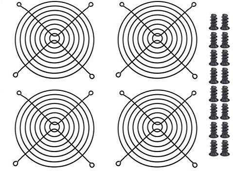 Easycargo 10pcs 140mm Fan Grill 140mm Guard Black with Screws (Black 140mm)
