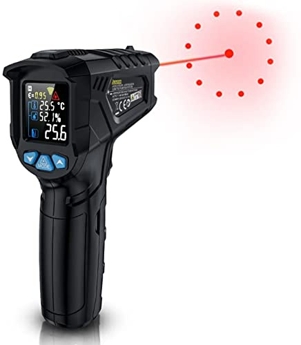 Uadme Infrarot-Thermometer, Hand-Infrarot-Thermometer Berührungsloses digitales LCD-Farbbildschirm-Temperaturmessgerät für Automotor-Luftauslass-Ofen-Lebensmittel(IR01A)