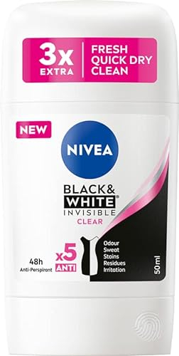 NIVEA Antitraspirante in stick trasparente in bianco e nero, 50 ml