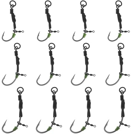 ECSiNG Lot de 12 hameçons en acier au carbone pour pêche à la carpe