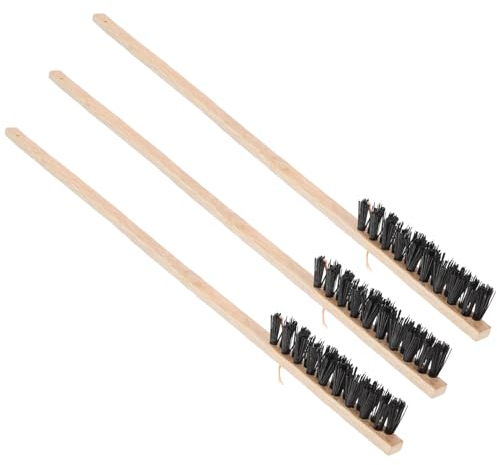 Beavorty 3pcs Extra Long Handle Bird Cage Brush Set Wooden Narrow Cleaning Tool Sturdy Material Random Colour Easy to Clean and Hang Lightweight