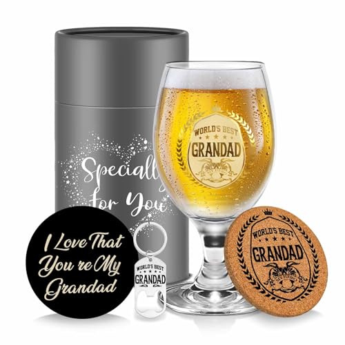 Regalo de cumpleaños para abuelos, hombres, vasos de cerveza para abuelos, regalo de cumpleaños, jarra de cerveza personalizada, mejor regalo de cerveza divertida para hombres, abuelo para