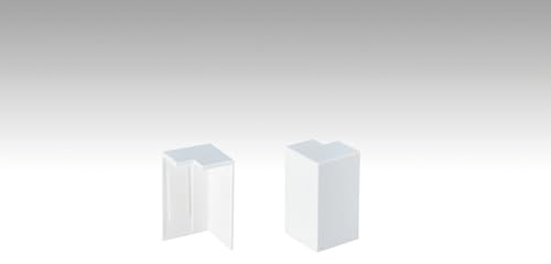 2 Außenecken für Meister Fußleisten | Profil 8 PK 18 PK (50mm) | Weiß | selbstklebend | ABS | Sockelleisten Zubehör