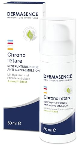 DERMASENCE Chrono retare Restrukturierende Anti-Aging-Emulsion, 50 ml | Restrukturierende Anti-Aging-Emulsion, mit Juvenol® und Hyaluron, Weichzeichner-Effekt, seidige mattierende Textur, vegan