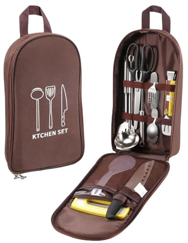 Bolsa De Almacenamiento De Utensilios De Camping, Bolsa Para Cubiertos De Camping, Bolsa Organizadora De Utensilios De Cocina De Viaje, Bolsa De Transporte De Vajillas Impermeable Para Picnic