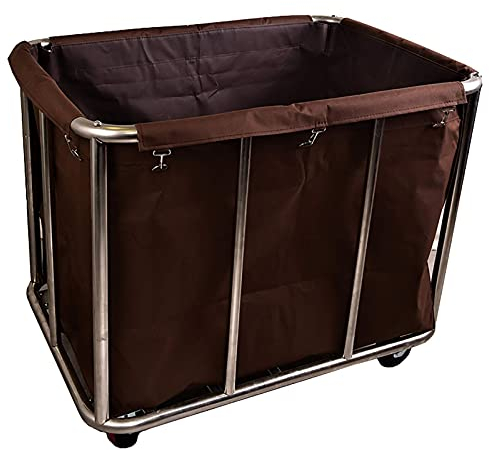 Houseware Cleaning Hamper Trolley - Professional Rolling Laundry Sorter Cart with Heavy Duty Wheels for Dirty Clothes Storage Baskets (8 Tube) (10 Tube)