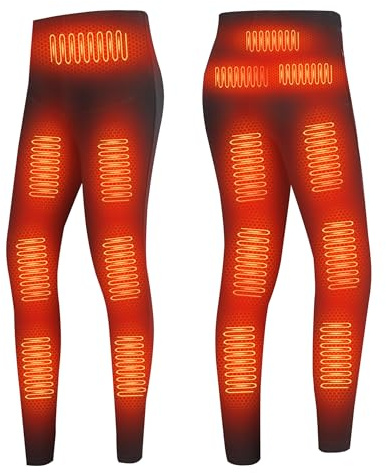 Heated Pants for Men Women, 16 Zones Electric Heating Long Johns Thermal Underwear Legging for Hunting, Motorcycle,M,Women