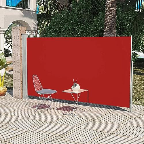 Buzaza Seitenmarkise 160x300 cm Rot Markise Balkon Gartenzaun Sichtschutz