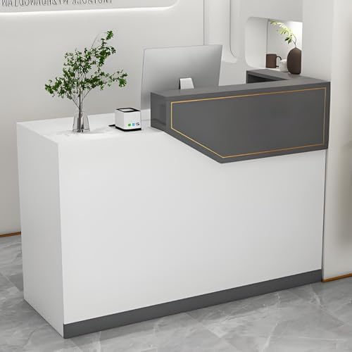 Snaweo Empfangstheke, Empfangstresen mit verschließbaren Schubladen, multifunktionaler Steh-Rezeptionstheke, Rezeptionstisch aus Holz mit Computertisch, für Salon, Spa und Lobby(Wood color R,100cm/39.