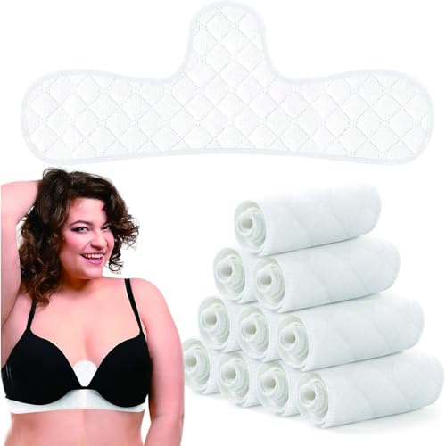 fufupaw 10 Stück BH Einlagen Schwitzen, Unterbrust Schwitzschutz, BH Einlagen, Wiederverwendbare Baumwolle BH Einlagen unter den Brüsten Schweißabsorber Pads BH Schweißeinlagen für Frauen Waschbare