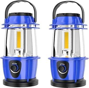 2PCS LED lámpara de camping,azul portátil al aire libre LED lámpara de camping, tienda de luz con pilas, iluminación de emergencia, adecuado para cortes de energía, emergencia en el hogar, campi