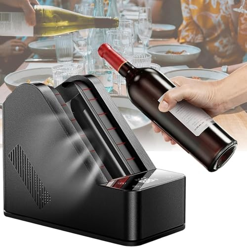 Enfriador de vino eléctrico, portátil, sin hielo, de 12 V, con controles táctiles, cuerpo de acero inoxidable, for una sola botella, ideal for cerveza helada y vino tinto, blanco y champán.