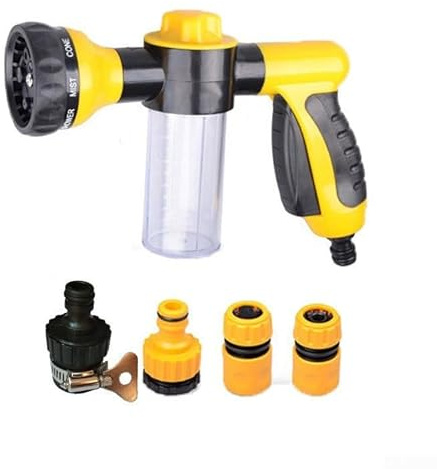 Ugello spruzzatore per tubo da giardino, per sapone/fertilizzante, 8 modalità di spruzzo, facile miscelazione
