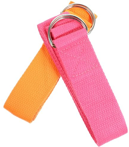 HEMOTON Lot de 2 Bandes de Stretching pour Yoga 1,8m en Coton Polyester et Fer, Portable, pour Fitness et Exercices D'étirement à Domicile