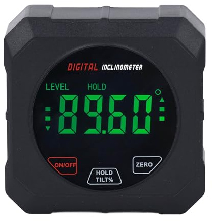 KIMISS Transportador de ángulos Digital con Base para Carpintería y Metalurgia - Herramienta de Medición de ángulos con Pantalla LCD