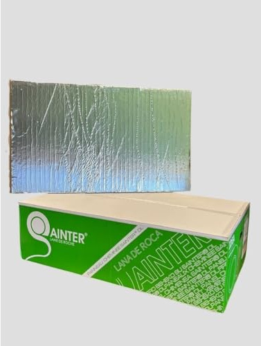 Sainter® Placa de Lana de Roca con Aluminio, Aislamiento para Chimeneas, 1000x600x30mm, Alta Densidad 100kg/m³