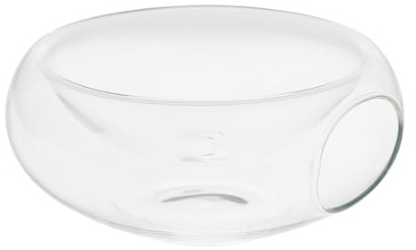 UTHCLO Creative Glass Salad Bowl with Side Opening 17Cm Diameter 7.5Cm Height Dry Ice Smoking Effect Fruit and Vegetable Bowl for Hotel and Catering Use