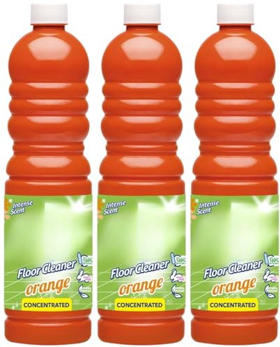 Concentrated Floor Cleaner Liquid Orange Scent – 1L Bottle – Fresh and Powerful Cleaning for Laminate, Stone and Hard Surfaces – Cruelty Free Spanish Cleaning Products Floor Cleaner Pack of 3