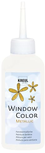 Kreul 42734 – Window Color fönsterfärg med metalliceffekt på vattenbas, för släta ytor som glas, speglar och kakel, 80 ml målarflaska, pärlemor