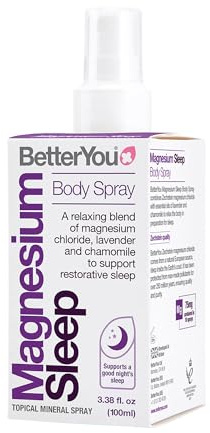 BetterYou Magnesium-Schlafkörperspray, hergestellt mit Zechstein Magnesiumchlorid und ätherischen Ölen, Magnesium-Ergänzung, natürliche Schlafhilfe, ohne Palmöl, 100 ml (600 x sprühen)