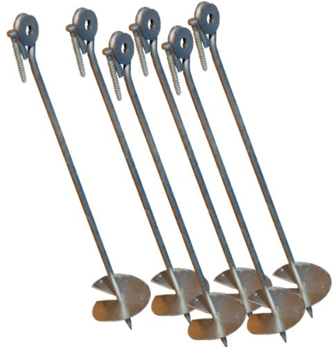 Tiktaktoo Bodenanker eindrehbar für Schaukel etc. 58 cm verzinkt von LoggyLand® (6er-Set)