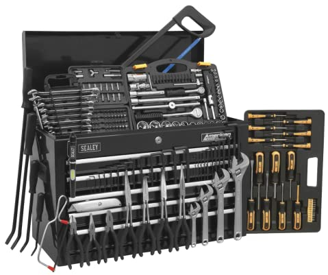 SEALEY Werkzeugkiste ap225bcombo 5 Schubladen mit Kugellager Folien – Schwarz & 230pc Tool Kit – Rot