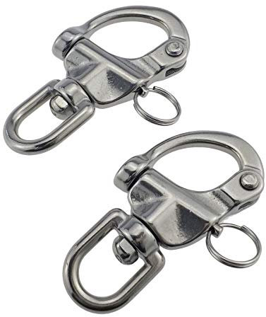 LB - Paire de manilles pivotantes de 12,7 cm à libération rapide pour gréement à voile - Bateau à voile - Spinnaker Drisse