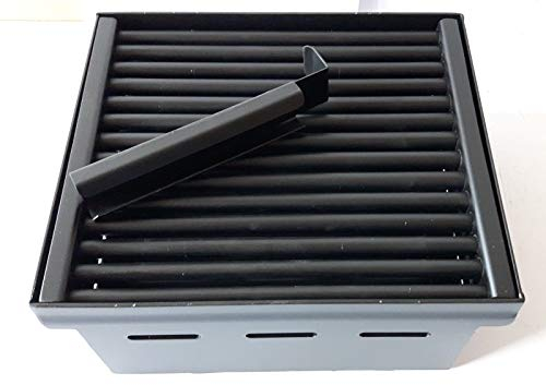 GRIGLIA FUOCO VARIE MISURE + CASSETTO RACCOGLI CENERE PER COSTRUZIONE CAMINO BARBECUE (31,5 x 31,5 cm)