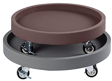 YXCKG Pflanzen-Caddy mit Rädern, Runder Topfpflanzenständer-Mover, 2er-Pack Pflanzenroller mit Bremsenrädern, Topfhalter für den Innenbereich, Rolltablett für große Pflanzen (Size : 32cm+34cm)