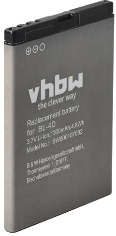 vhbw Akku kompatibel mit Simvalley RX-800 | ZX-2902-675 Handy Smartphone Telefon (1300mAh, 3,7V, Li-Ion)