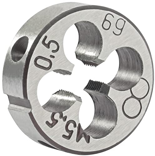 Aceteel M5,5 x 0,5 mm metrisches rundes Gewindeschneider, Rechtshänder, Maschinen-Schneideisen M5,5 x 0,5