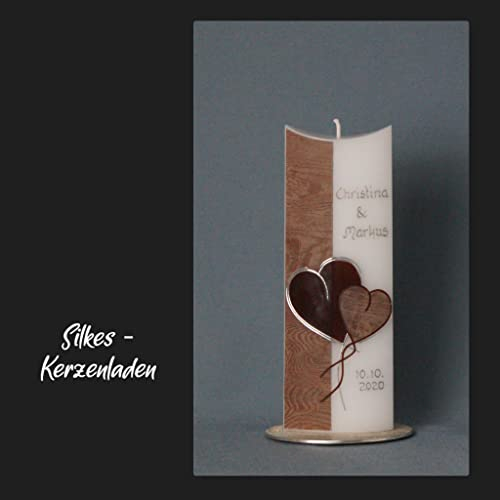 Brautkerze/Hochzeitskerze - VINTAGE ☼ in Sonderform, inklusive Beschriftung ! W-12