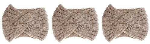 Beaupretty 3pcs Handmade Hair Accessories Knitted Material Headwrap Wide Hair Band for Women