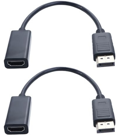 Leadigol Adaptador DisplayPort a HDMI, adaptador DP a HDMI, tablet teléfono móvil, convertidor de cable HDMI, compatible con HDMI, accesorios de computadora macho a hembra, adaptador de video DP a