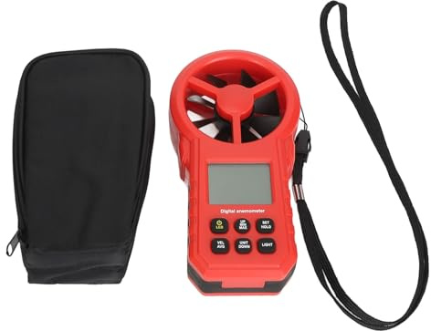 Compteur de Vitesse du Vent Numérique Anémomètre Portatif Thermomètre Jauge de Vitesse du Débit D'air pour Mesurer la Vitesse de la Température du Refroidissement éolien