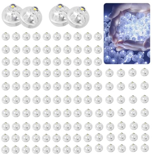 Mein HERZ 100 Pezzi LED Palloncini Luci,Mini Led Palloncini Luminosi Led Rotondo Lampada a Palloncino per Matrimonio Compleanno Halloween Festa di Natale Decorazione(Bianco Freddo)