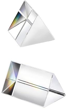 2PCS Crystal Optical Glass Triangular Prism, Width 30mm, 30/50mm Prism Rainbow Spectrum Experiments Glass, K9 Crystal Triangle Prism, Clear Lens For Light Spectrum Physics, Rainbow Effect Photo