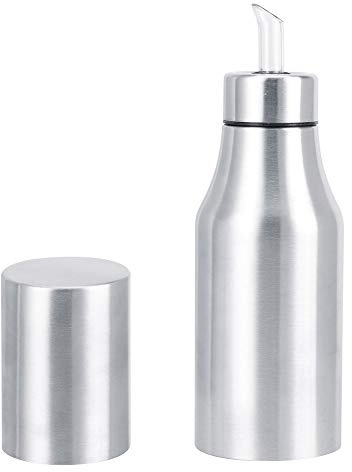Sahgsa Botella dispensadora de aceite de oliva, depósito de aceite de oliva a prueba de fugas de acero inoxidable para la cocina con vertedor, dispensador de aceite y vinagre, botella de aceite de