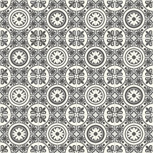 VINYL FLOORING UK Celtic Motif Black White Designer Effect Anti-Slip Vinyl Flooring For Kitchen, Bathroom, Dinning Room, 1.9mm Thick Vinyl Sheet -7 X 4 mt