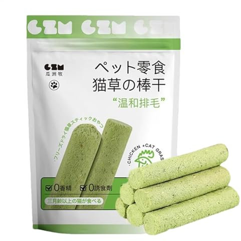 Katzenspielzeug zum Beißen | Katzengras-Leckerlis – 6 Stück Zahnreinigung Katzenkau-Snacks | Indoor-Katzen-Beißstäbchen zur Entfernung von Haarballen für Katzenhaus, Bauernhaus und Wohnzimmer