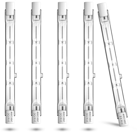 BrightWish R7S Halogen Leuchtmittel 118mm 100W Dimmbar Warmweiß – Halogenstab für Strahler, Deckenfluter, Baustrahler, Arbeitsleuchten