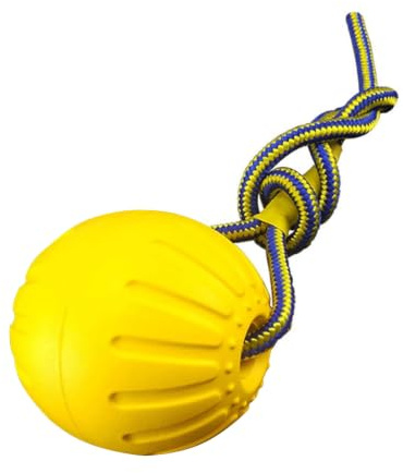 CUEMOON Hundeball mit Seil, Naturkautschukball für Hunde, mit elastischem Seil, Hundespielzeug