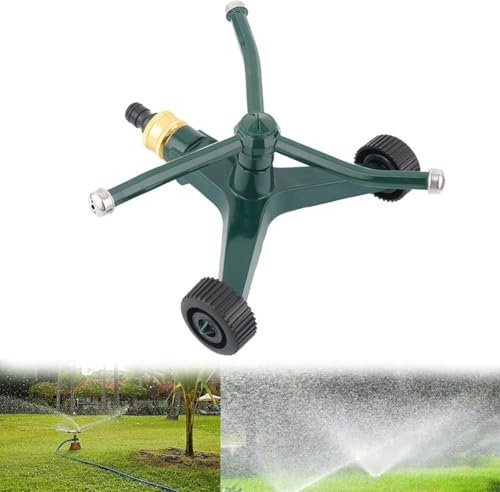 Automatic Lawn Sprinkler, 360 Degree Rotating Garden Sprinkler, 3 Arms Adjustable Water Gardening Irrigation for Garden Plants Lawn