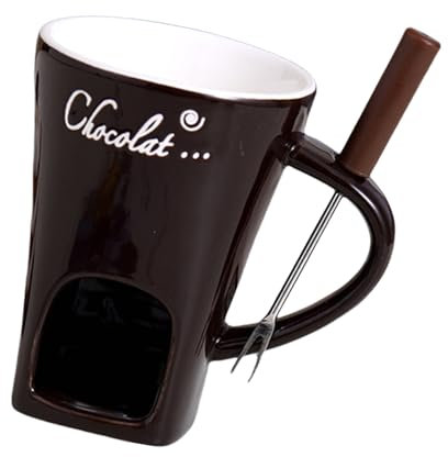Accesorio de cerámica para fondue individual, taza de cerámica para fondue de chocolate y derretir queso
