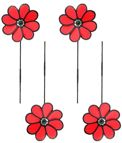 Lot de 4 moulins à vent rotatifs pour décoration extérieure - Répulsif pour oiseaux - Pour décoration de jardin